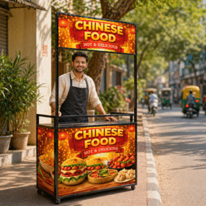 premium chinese food cart (with storage | lit | pre designed artwork) – 3×7