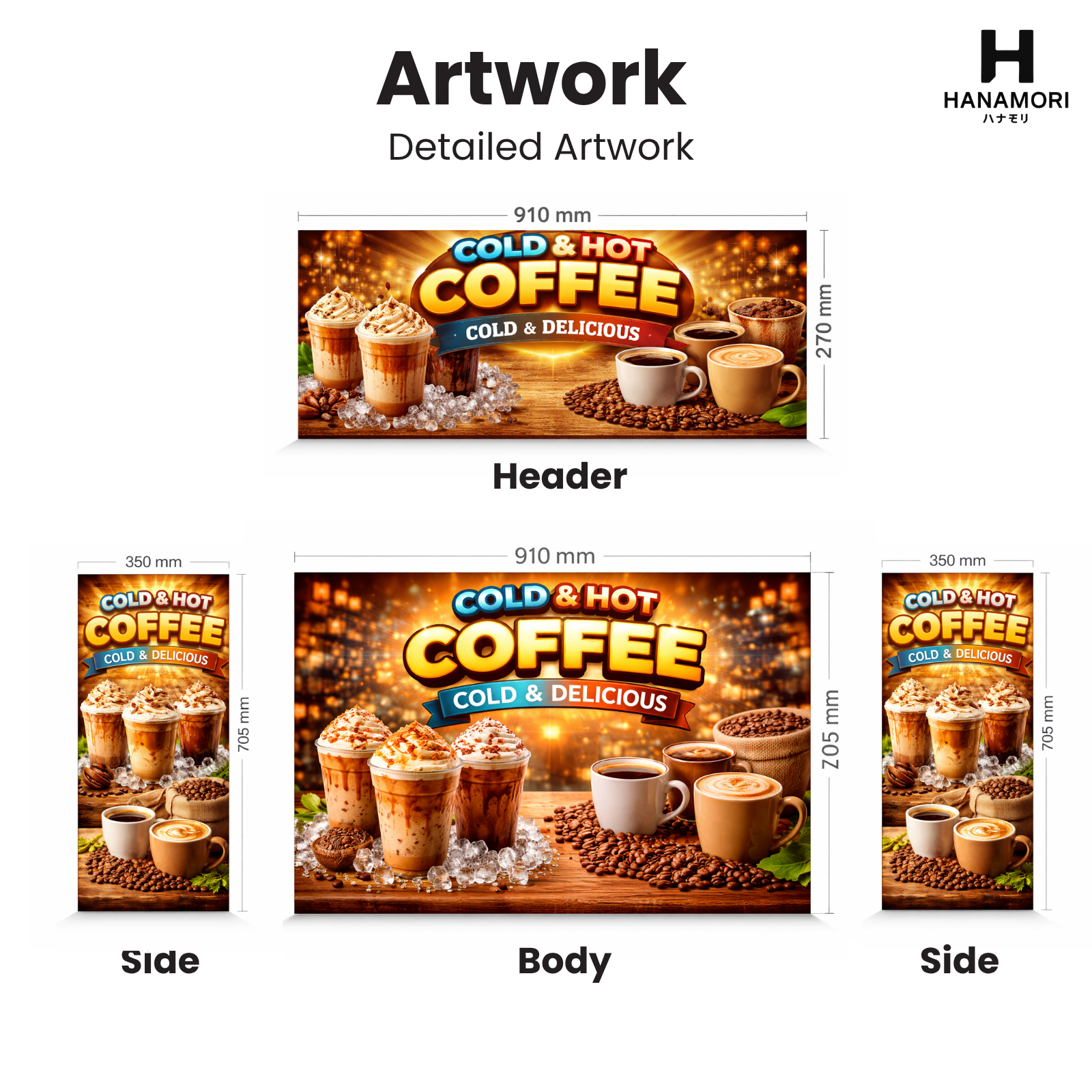 hanamori premium coffee cart (with storage | lit | pre designed artwork) – 3×7 hanamori premium coffee cart (with storage | lit | pre designed artwork) – 3×7